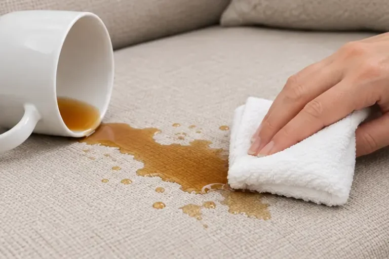 نحوه پاک کردن لکه چای از روی مبل برای لکه های تازه و لکه های قدیمی خشک شده
